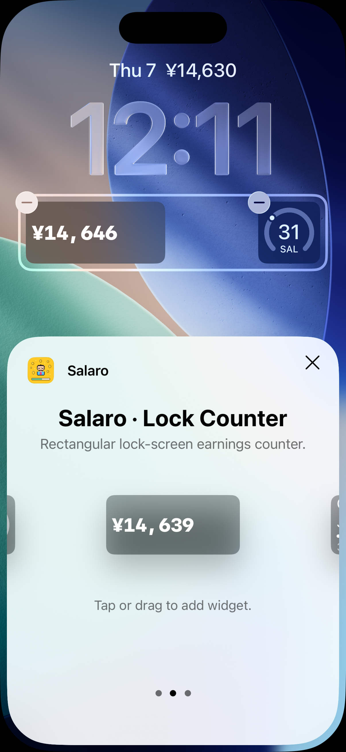 Salaro Lock Screen and Home Screen widgets